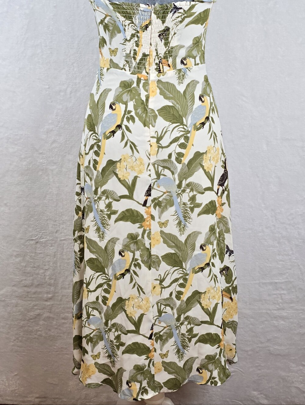 Reformation Cassandra Midi Dress In Tropics Print Sz.0 Slit Adjustable Straps - Picture 7 of 16